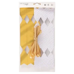 Décorations De Table|Accessoires & Outils De Diy*Draeger Paris 8 crackers en papier à remplir blanc et or à chaud - Spécial Réveillon