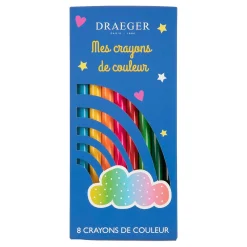 Fournitures Scolaires*Draeger Paris 8 crayons de couleur arc-en-ciel