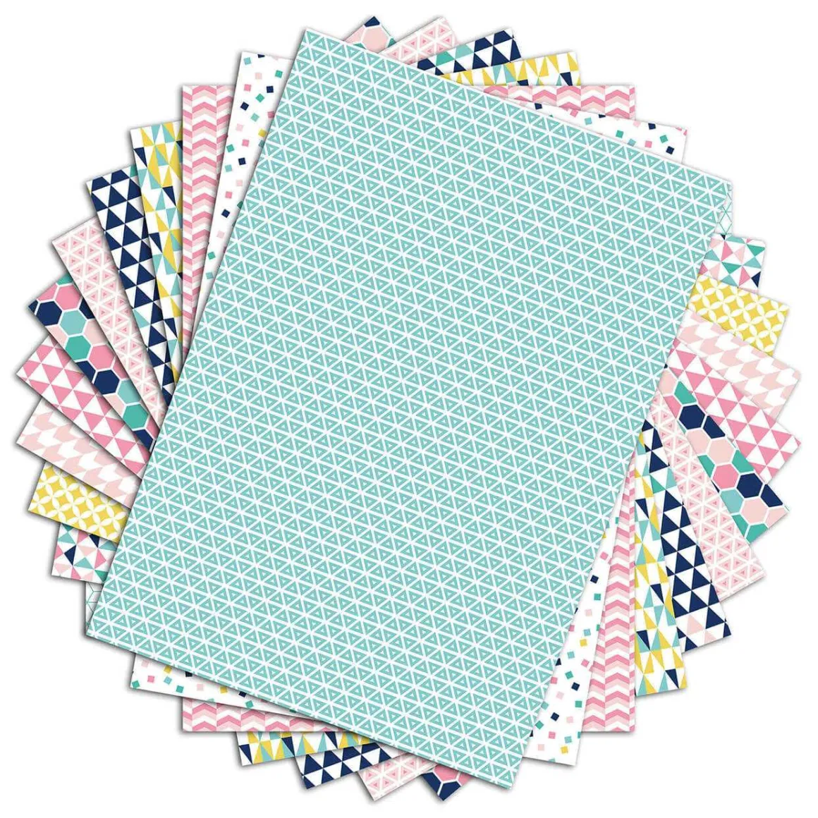 Papier Unitaire*Draeger Paris 48 feuilles A4 imprimées Géométrique Pastel