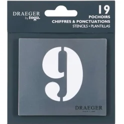 Accessoires & Outils De Diy|Bullet Journal*Draeger Paris 19 pochoirs - chiffres 9 cm