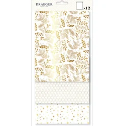 Décorations De Table*Draeger Paris 12 sachets en papier - blanc et or à chaud - Spécial Réveillon