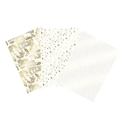 Décorations De Table*Draeger Paris 12 sachets en papier - blanc et or à chaud - Spécial Réveillon