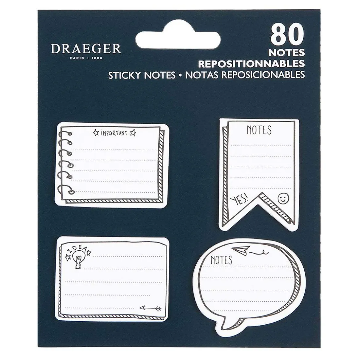 Bullet Journal|Accessoires*Draeger Paris 80 sticky notes noir et blanc