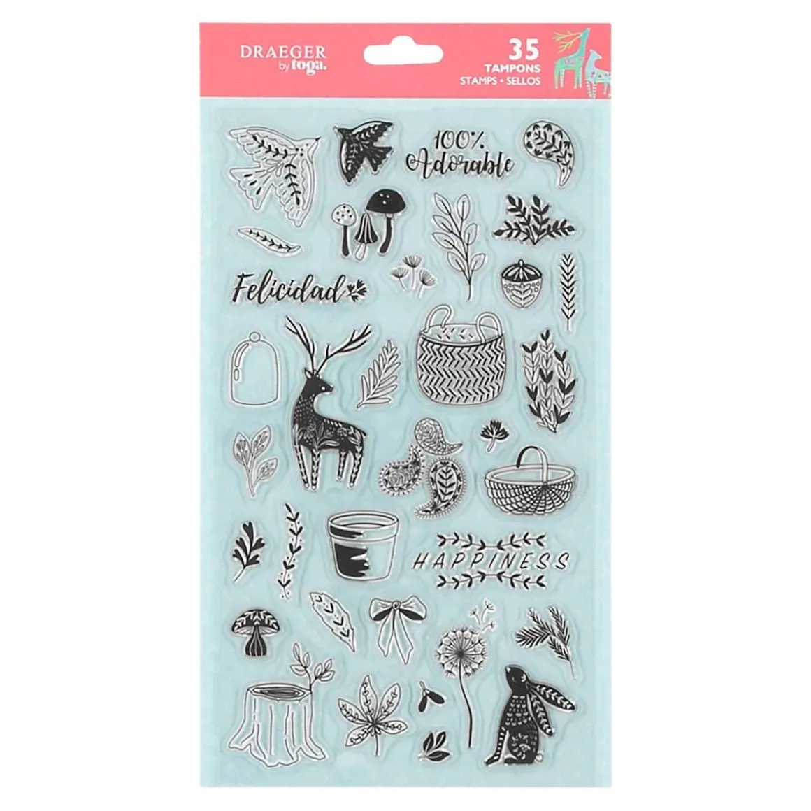 Accessoires & Outils De Diy|Bullet Journal*Draeger Paris 35 Tampons Crystal® Folk