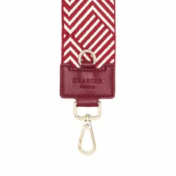 Bandoulieres De Sac*Draeger Paris Bandoulière Pour Sac - Motif Chevrons Bordeaux