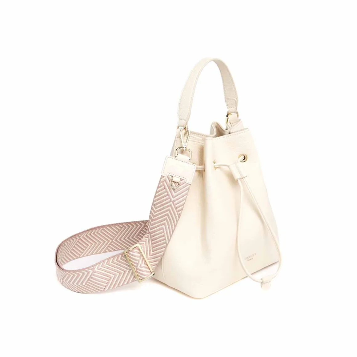 Bandoulieres De Sac*Draeger Paris Bandoulière Pour Sac -Motif Chevrons Taupe