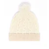 Bonnets*Draeger Paris Bonnet Bicolore Avec Pompon - Blanc et Ivoire