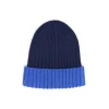 Bonnets*Draeger Paris Bonnet Bicolore en Laine – Bleu marine et Bleu roi