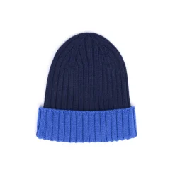Bonnets*Draeger Paris Bonnet Bicolore en Laine – Bleu marine et Bleu roi