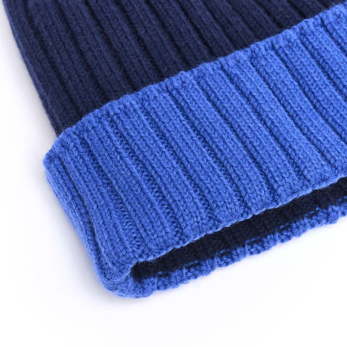 Bonnets*Draeger Paris Bonnet Bicolore en Laine – Bleu marine et Bleu roi