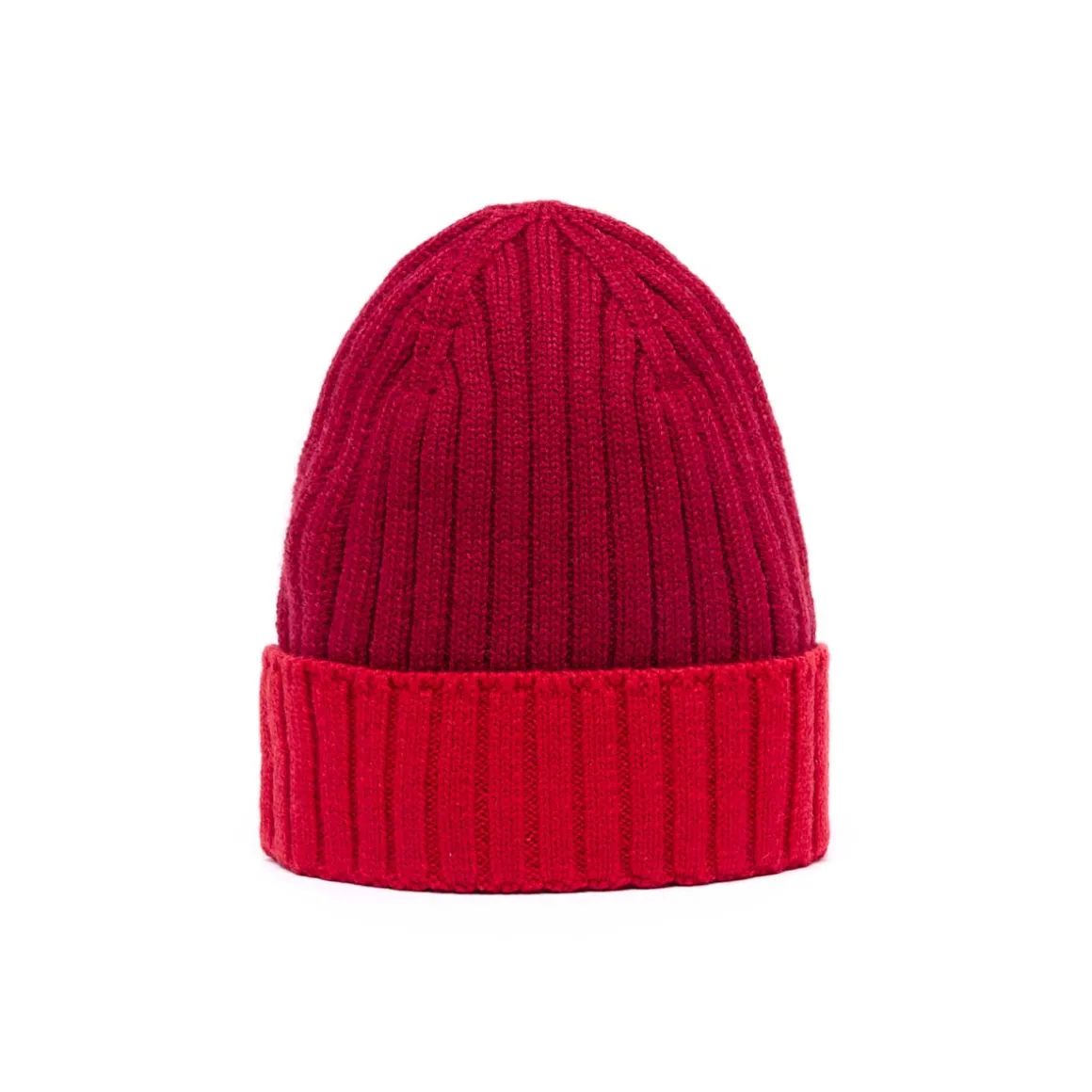 Bonnets*Draeger Paris Bonnet Bicolore en Laine – Bordeaux et Rouge