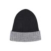 Bonnets*Draeger Paris Bonnet Bicolore en Laine - Noir et Gris