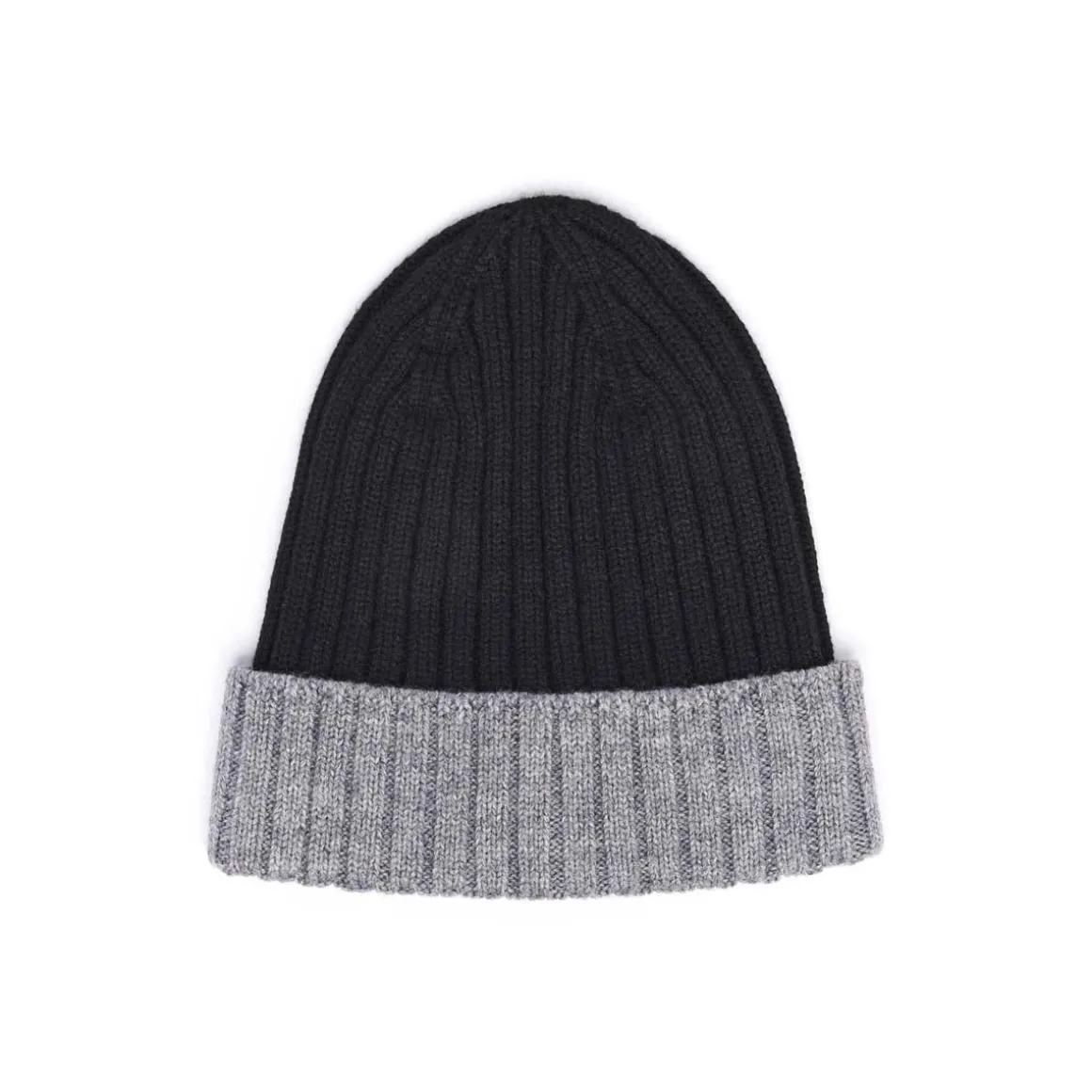 Bonnets*Draeger Paris Bonnet Bicolore en Laine - Noir et Gris