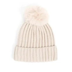 Bonnets*Draeger Paris Bonnet Côtelé Uni à Pompon - 3 coloris - Unisexe - Taille unique - coton