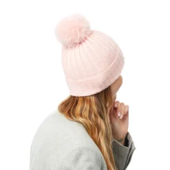 Bonnets*Draeger Paris Bonnet Côtelé Uni à Pompon - 3 coloris - Unisexe - Taille unique - coton