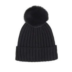 Bonnets*Draeger Paris Bonnet Côtelé Uni à Pompon - 3 coloris - Unisexe - Taille unique - coton