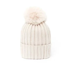 Bonnets*Draeger Paris Bonnet Côtelé Uni à Pompon - 3 coloris - Unisexe - Taille unique - coton