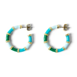 Boucles D'oreilles*Draeger Paris Boucles d'Oreilles Créoles Email Coloré