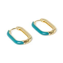 Boucles D'oreilles*Draeger Paris Boucles d'Oreilles Email - Pétrole