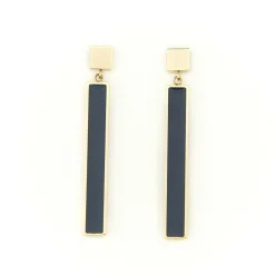 Boucles D'oreilles*Draeger Paris Boucles d'oreilles émail barré Tokyo - Bleu