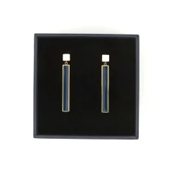 Boucles D'oreilles*Draeger Paris Boucles d'oreilles émail barré Tokyo - Bleu