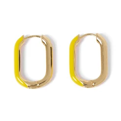 Boucles D'oreilles*Draeger Paris Boucles d'oreilles émail jaune