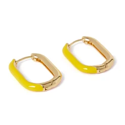 Boucles D'oreilles*Draeger Paris Boucles d'oreilles émail jaune