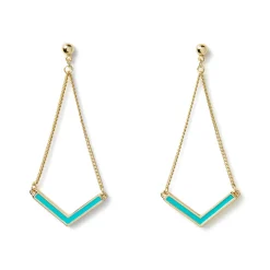 Boucles D'oreilles*Draeger Paris Boucles d'oreilles V émail turquoise