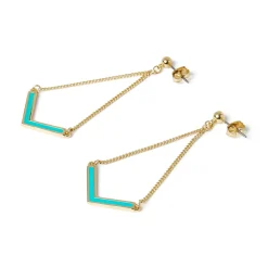 Boucles D'oreilles*Draeger Paris Boucles d'oreilles V émail turquoise