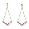 Boucles D'oreilles*Draeger Paris Boucles d'oreilles V émail fuchsia