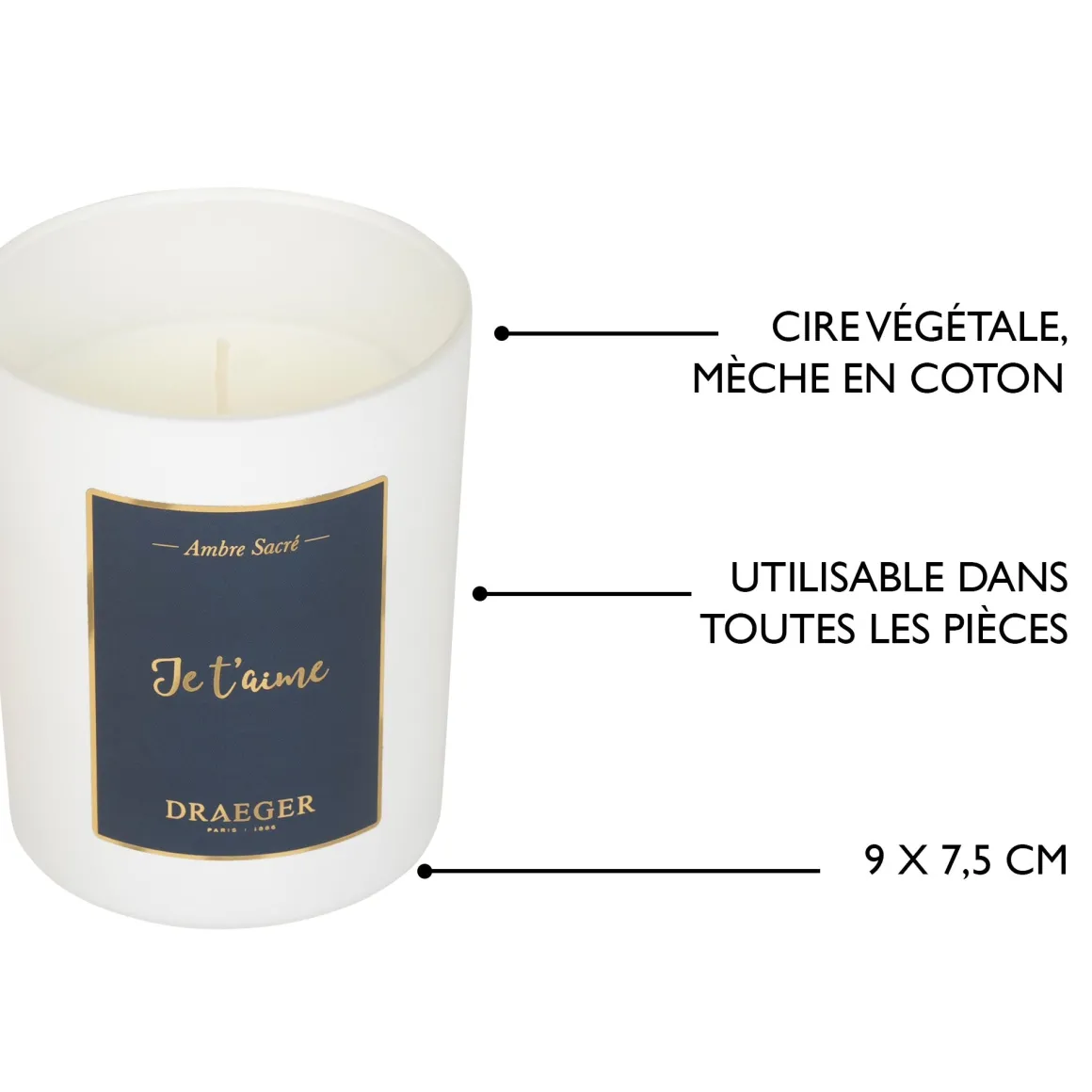 Bougies & Photophores*Draeger Paris Bougie cadeau - Je t'aime