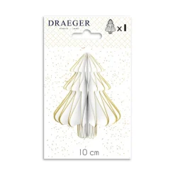 Décorations De Table*Draeger Paris Boule en Nids d'abeille - Sapin blanc paillettes dorées - Spécial Réveillon