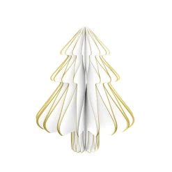 Décorations De Table*Draeger Paris Boule en Nids d'abeille - Sapin blanc paillettes dorées - Spécial Réveillon