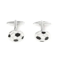 Boutons De Manchette*Draeger Paris Boutons de manchettes - Ballon de football - Noir et Blanc - Homme