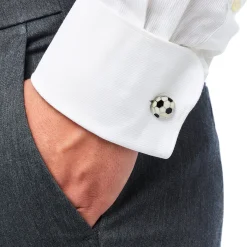Boutons De Manchette*Draeger Paris Boutons de manchettes - Ballon de football - Noir et Blanc - Homme