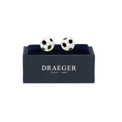 Boutons De Manchette*Draeger Paris Boutons de manchettes - Ballon de football - Noir et Blanc - Homme