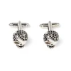 Boutons De Manchette*Draeger Paris Boutons de manchettes - Tête de mort à strass - Argenté - Homme