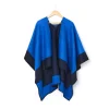 Foulards & Capes*Draeger Paris Cape Bicolore d'Hiver - Bleu roi et Noir