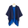 Foulards & Capes*Draeger Paris Cape Réversible d'Hiver - Bleu Roi et marine