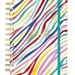 Organiseurs|Carnets & Blocs-notes*Draeger Paris Carnet de notes à spirales A5 - 180 pages - Rayures zébrées multicolores