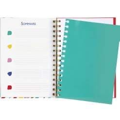 Organiseurs|Carnets & Blocs-notes*Draeger Paris Carnet de notes à spirales A5 - 180 pages - Rayures zébrées multicolores