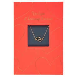 Colliers*Draeger Paris Carte bijou - Collier cœurs entrelacés