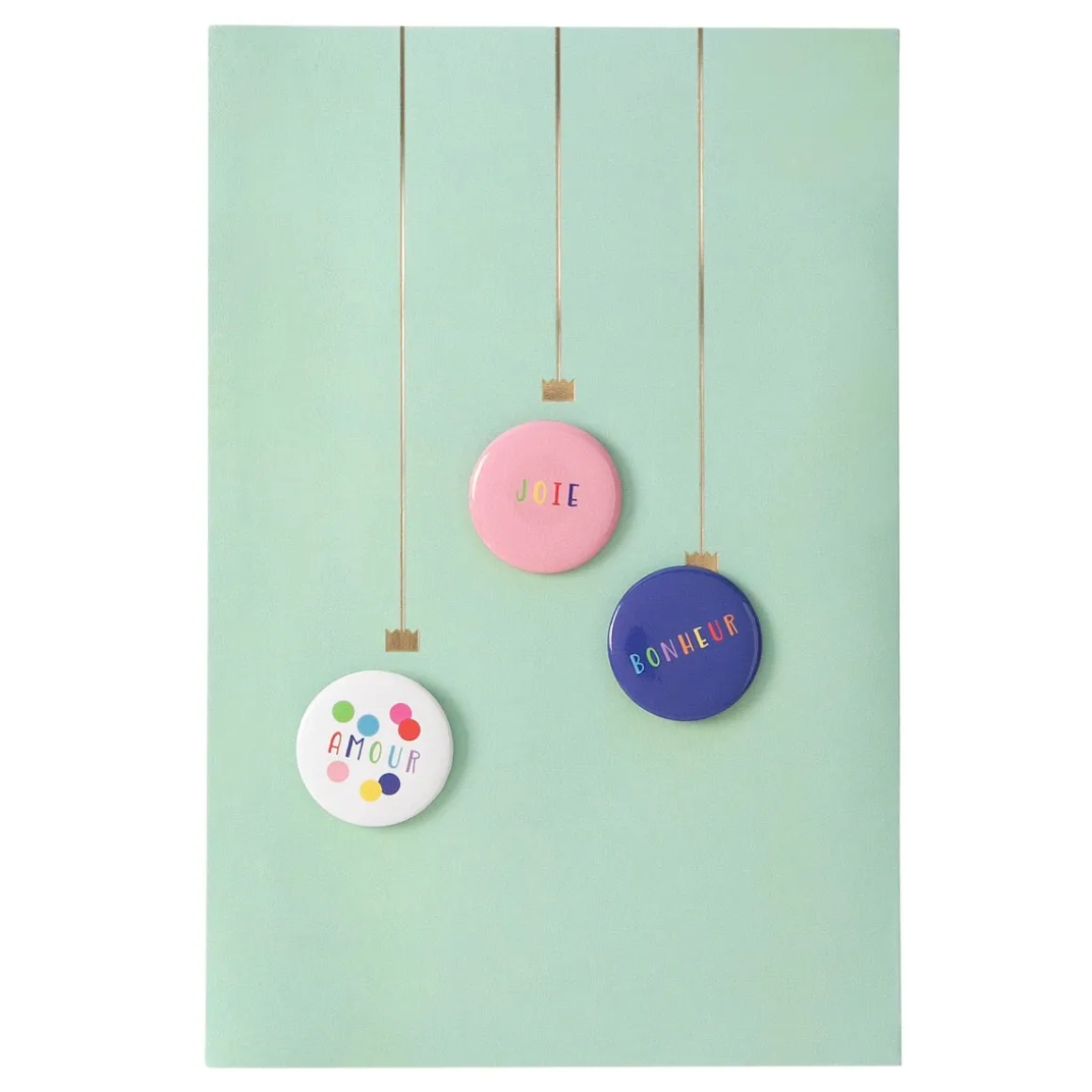 Mariage*Draeger Paris Carte de voeux Pin's Amour, Paix et Bonheur