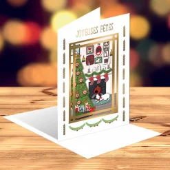 Cartes De Noêl*Draeger Paris Carte de Voeux Signature - Scène de Cheminée