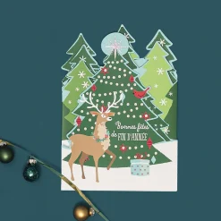 Cartes De Noêl*Draeger Paris Carte de vœux accordéon - Forêt de Noël