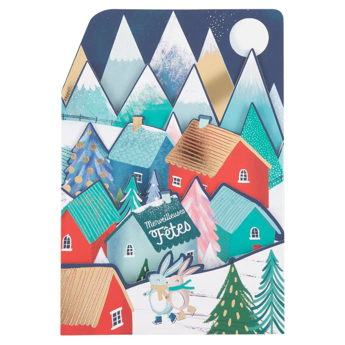 Cartes De Noêl*Draeger Paris Carte de Vœux Accordéon - Patinoire de Noël