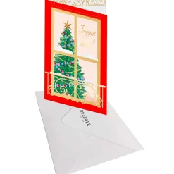Cartes De Noêl*Draeger Paris Carte de vœux Fenêtre Sapin