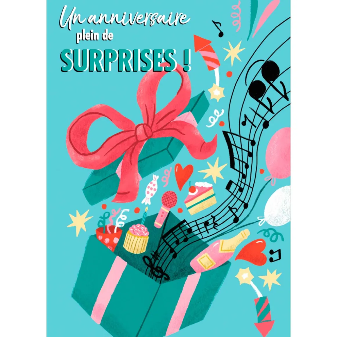 Cartes Musicales*Draeger Paris Carte Musicale " Un anniversaire plein de surprises "