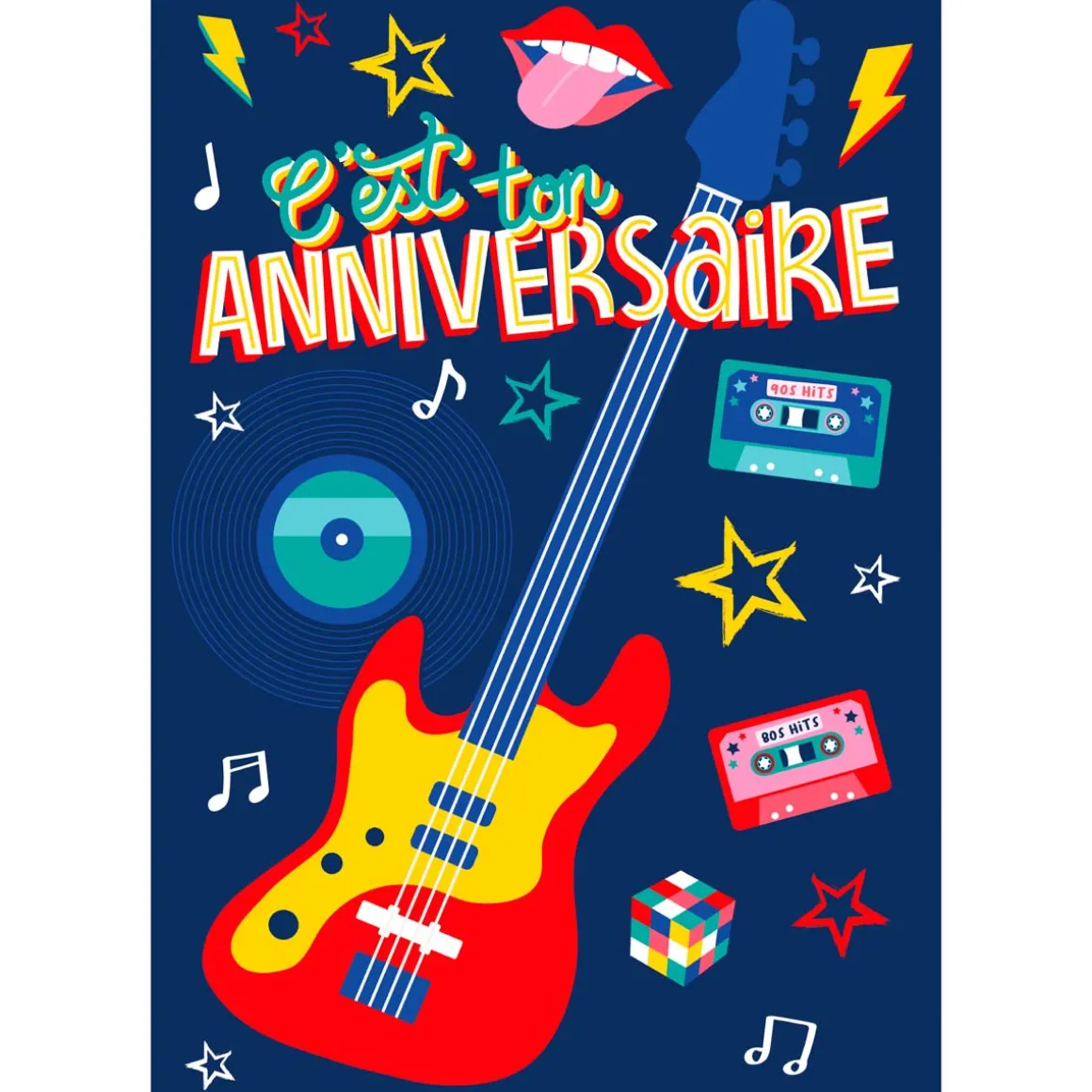 Cartes Musicales*Draeger Paris Carte Musicale d'Anniversaire " C'est Ton Anniversaire " - Guitare