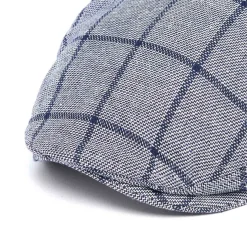 Casquettes*Draeger Paris Casquette plate à carreaux - Bleue - Homme - Taille unique - Draeger